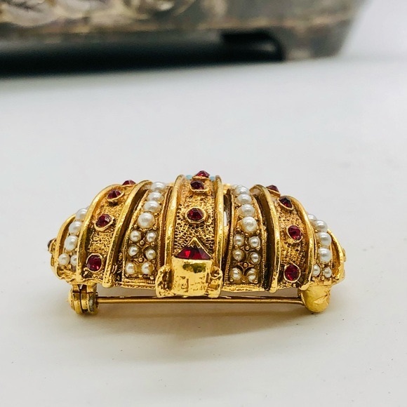 Vintage Heraldic Arthur Pepper rhinestone Imperial Crown brooch - Picture 12 of 16